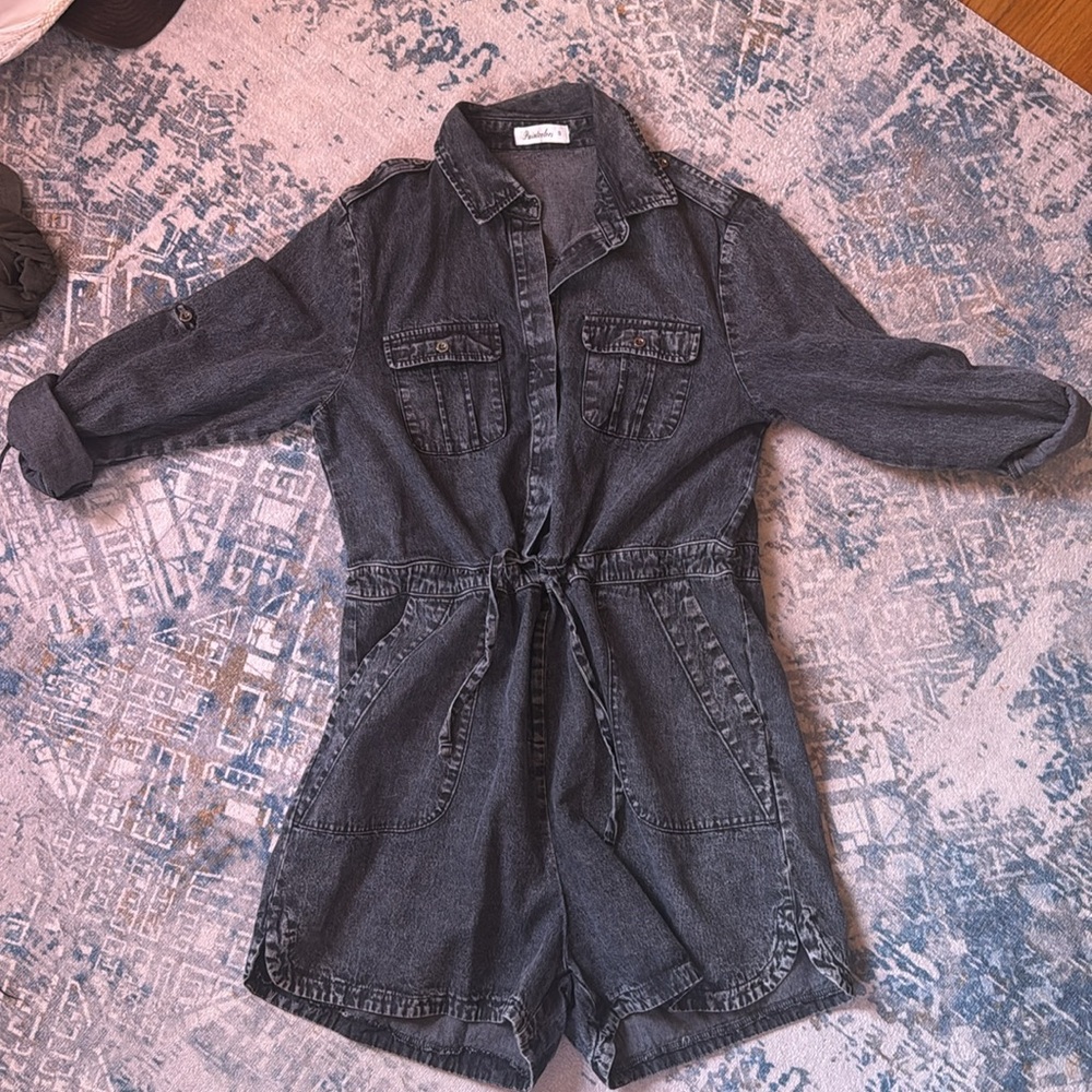 Amazon Black Denim Jumpsuit